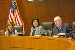 ON THE AGENDA The SLO County Board of Supervisors narrowly voted on Dec. 17 to consider extending a policy that allows cannabis growers to continue farming while they work to obtain land-use permits. - FILE PHOTO BY JAYSON MELLOM