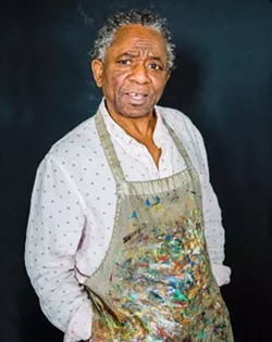 CREATIVE HAPPINESS Abbey Onikoyi is a local artist whose work focuses on African culture. His art is currently on display at the San Luis Obispo County Library. - PHOTO COURTESY OF RENODA CAMPBELL