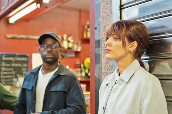 WHO'S U17? Stephanie Patrick (Blake Lively, right) searches for the mysterious terrorist known as U17, seeking help from ex-CIA "information broker" Mark Serra (Sterling K. Brown). - PHOTOS COURTESY OF PARAMOUNT PICTURES