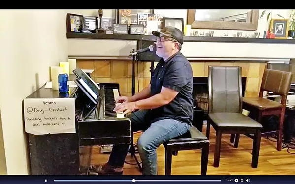 THE PHILANTHROPIST Doug Groshart has done a series of four Friday night concerts and raised more than $3,000 for five musicians/service industry people. He'll stream again on April 3. - SCREENSHOT COURTESY OF DOUG GROSHART