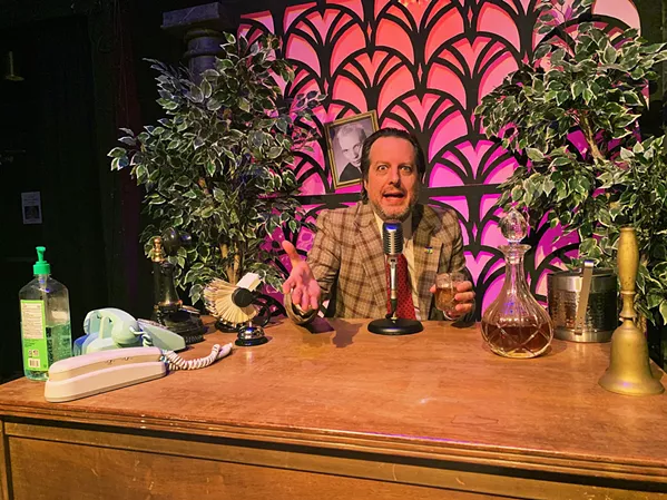 WORRIED MIND Kevin Harris plays an anxious talk show host on SLO REP's new online series The Intermission Show, available on YouTube. - PHOTO COURTESY OF SLO REP AND KEVIN HARRIS