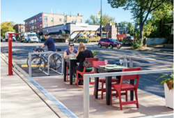 EATING OUTDOORS In an effort to aid Paso Robles downtown eateries, the city is looking into parklets. - PHOTO COURTESY OF THE CITY OF PASO ROBLES