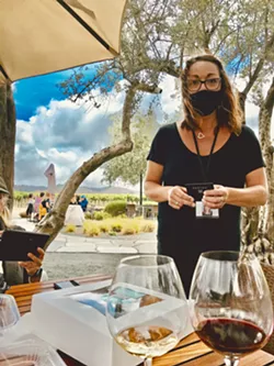 UNDER THE OLIVE TREES Kimberly Sabella, an estate host at Tolosa, was our server for the most divine lunch I have had in a long time. Yes, they are open for dine-in! - PHOTOS BY BETH GIUFFRE