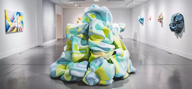 Marela Zacar&iacute;as showcases past, present, and future through abstract sculptures in a new exhibit at SLOMA