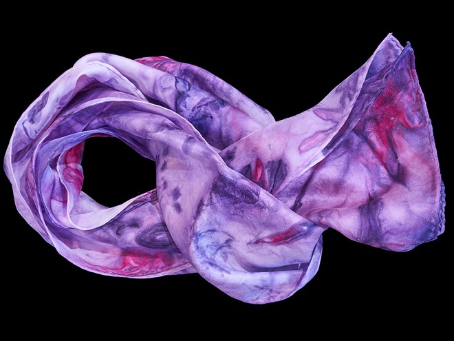 Hand painted or dyed Silk Scarves by Gay McNeal.