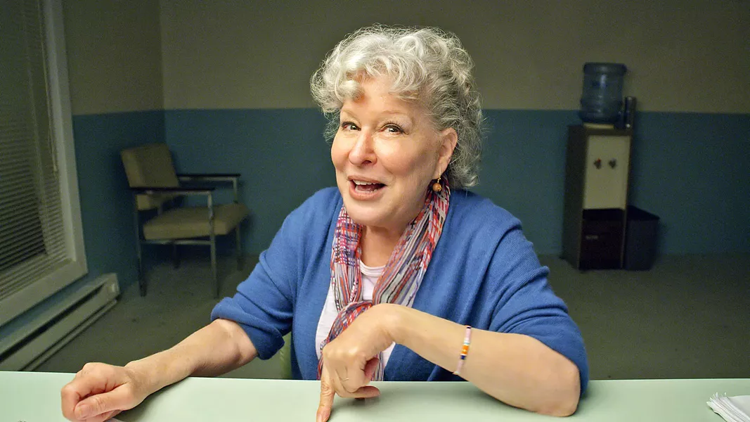 THE NEW ABNORMAL Miriam Nessler (Bette Midler) is one of five characters who offers a monologue confession under quarantine, talking about her life in our current political climate, in HBO's comedy TV special Coastal Elites. - PHOTO COURTESY OF DELIRIO MEDIA