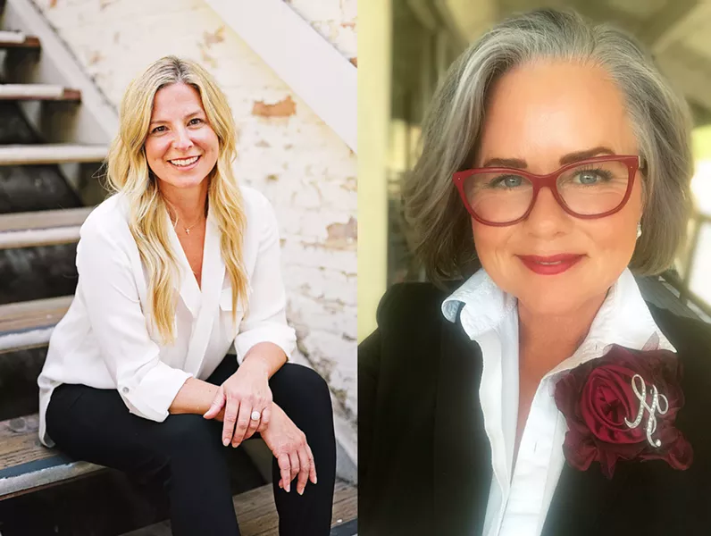 RAISING MONEY Mayoral challenger Cherisse Sweeney (left) has a fundraising edge over incumbent Heidi Harmon, according to the latest SLO city campaign finance disclosures. - PHOTOS COURTESY OF CHERISSE SWEENEY AND HEIDI HARMON