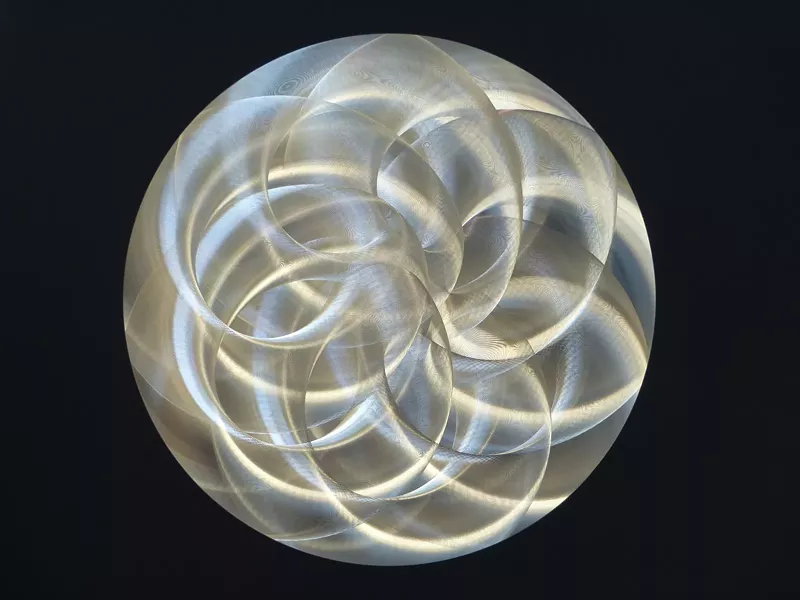 SKETCH AN ETCH: Bruce Miller's intricate aluminum etchings are the result of meticulous design and craftsmanship. - IMAGE COURTESY OF SLOMA