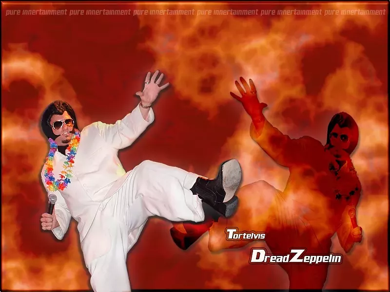 EXPLOSIVE DIARRHEA! : Dread Zeppelin frontman Tortelvis will lay it on thick at Wet Zeppelin, a concert and wine-tasting fundraiser on Sept. 25 at Cayucos Vets Hall. - PHOTO COURTESY OF DREAD ZEPPELIN