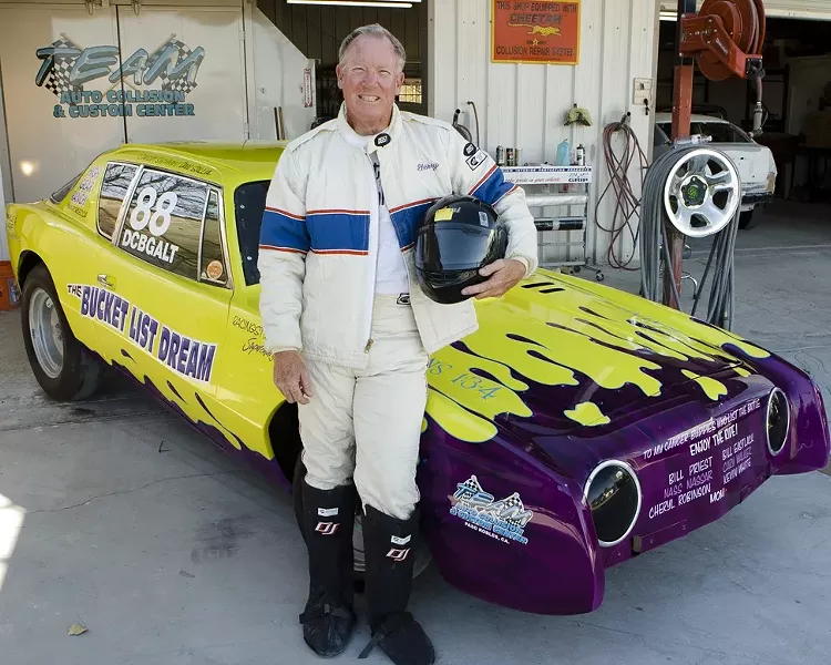 OFF TO THE RACES : Cancer survivor Dan Sallia hopes to raise enough money to upgrade his 1953 Burke Bros. Studebaker and race it on the Bonneville Salt Flats in Utah. - PHOTO BY STEVE E. MILLER