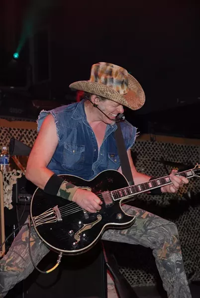 THE HUMAN TORNADO! BE SWEPT UP IN TED NUGENT’S RIPPING GUITAR AND RIGHTWING RHETORIC AT POZO SALOON ON JUNE 13. : Be swept up in Ted Nugent’s ripping guitar and rightwing rhetoric at Pozo Saloon on June 13. - PHOTO COURTESY OF DUANE SYCZ