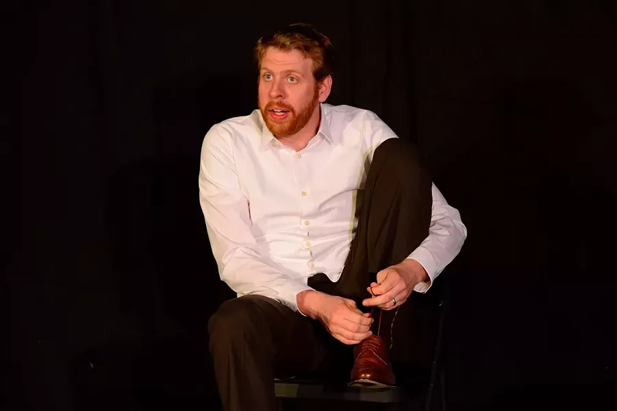 A DAY IN THE LIFE: In the play, Abbott reenacts the daily regimen of a Mormon. - PHOTO BY JASON BECHTEL