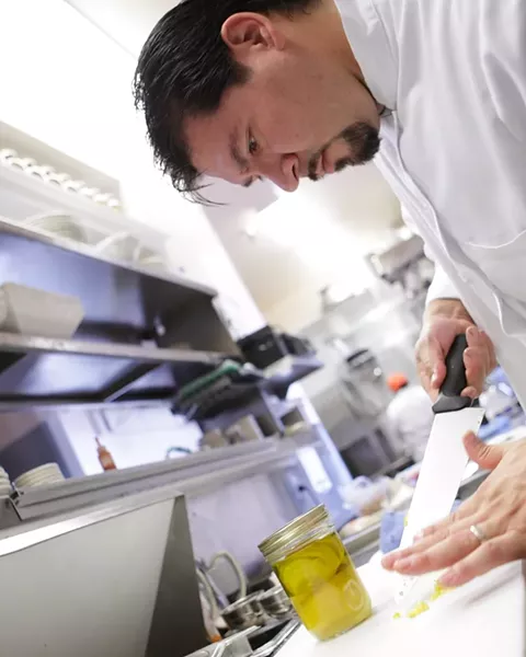 CLUB CAR: Chef Ruben Sandoval contributed the recipe for a delectable scallop treat - PHOTO BY STEVE E. MILLER 