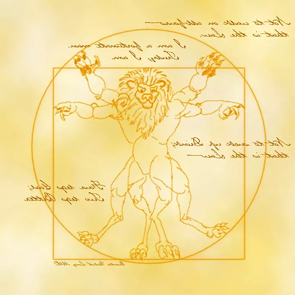 LEOMORPHIC DA VINCI: An illustration by Cubist, otherwise known as Quentin Long, editor of the webzine Anthro (anthrozine.com). - IMAGE COURTESY OF CUBIST