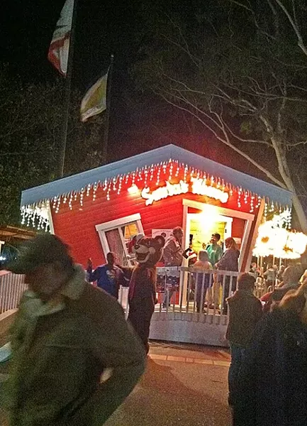 SANTA’S HOUSE: Take a ride on Santa’s lap and tell him what you want for Christmas in the SLO Mission Plaza. - FILE PHOTO BY GLEN STARKEY
