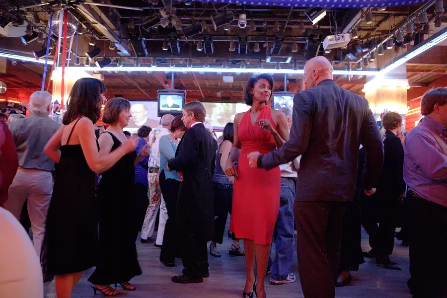 INAUGURAL BALL : Rachell Cleaves dances with Torsten Jahn at the ball. - PHOTO BY STEVE E MILLER