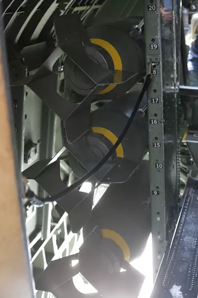 BOMBS AWAY : Imagine standing on the narrow gangplank as the bomb bay doors opened to drop 4,800 pounds of bombs.