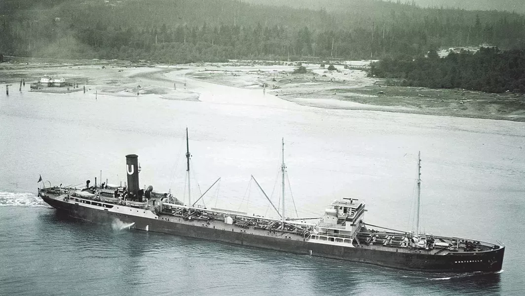IN HAPPIER DAYS: The Montebello is seen motoring in Vancouver, where it was headed on its final voyage. - PHOTO COURTESY OF THE VANCOUVER MARITIME MUSEUM