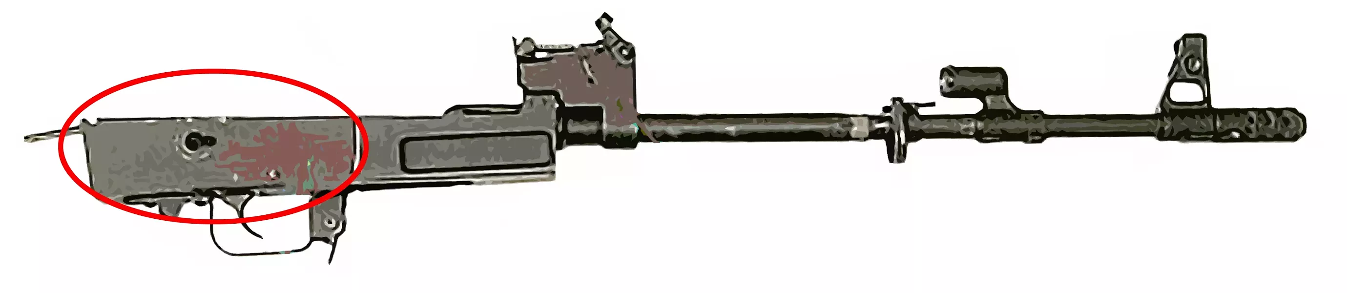 THE GUN : This part of the gun is called the receiver. By federal definitions this part, and only this part, is a firearm.