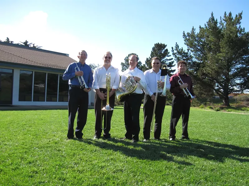 BIG AND BRASSY : The Estero Bay Brass Quintet is just one of the many performers at the third annual Christmas and Holiday Concert and Sing-Along, set for Dec. 19 at the Clark Center in Arroyo Grande. - PHOTO COURTESY OF CURTIS REINHARDT