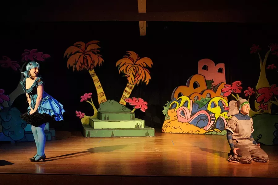 TRISYLLABIC METER : Kelly Barrett as Gertrude McFuzz and Matt Ambrose as Horton are pictured. - IMAGE COURTESY OF STEVE E. MILLER