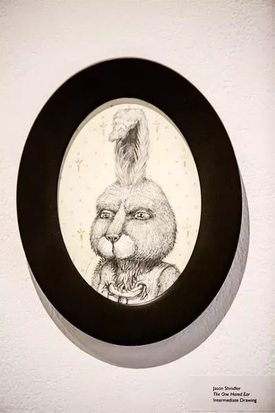 RABBIT REDUX: Jason Shindler’s charming “The One Hared Ear” looks like a portrait from a Wes Anderson film. - PHOTO BY HENRY BRUINGTON