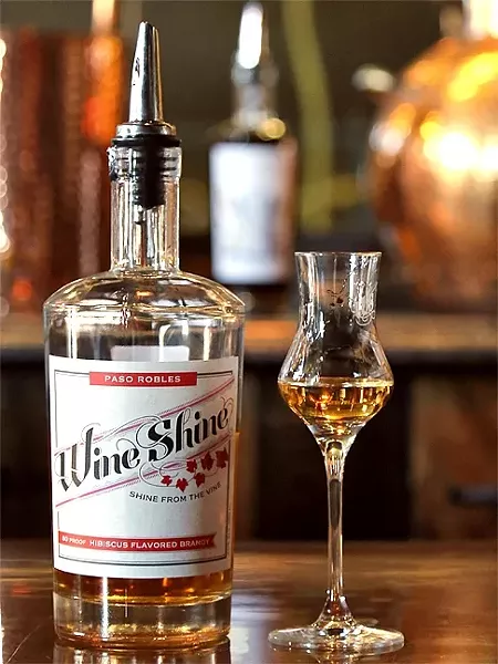 PROHIBITION NO MORE: As a stand-alone distillery, Wine Shine, has the freedom to explore making a wider variety of products, like this lemon hibiscus brandy, which would go great in a cosmo. - PHOTO BY DYLAN HONEA-BAUMANN
