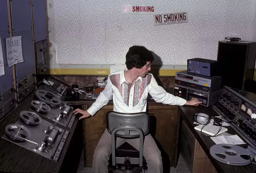1979 : Franklin Thomas in the old KCPR studio. Is that an 8-track player? - PHOTO COURTESY OF JERRY PEEK
