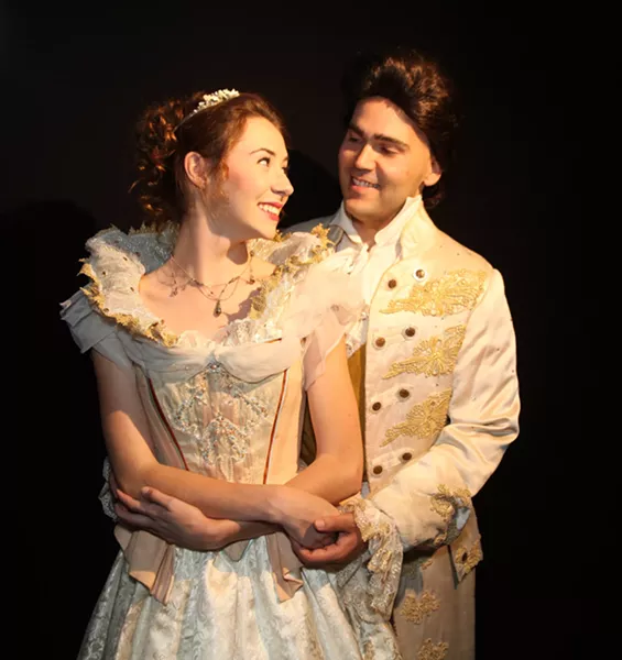 HAPPILY EVER AFTER?: Cinderella (Madison Shaheen) and her prince (George Gorrindo) will travel deep into forest foliage during Chameleon Productions’ presentation of 'Into The Woods' at the Clark Center July 31 through Aug. 15. - PHOTO COURTESY OF CHAMELEON PRODUCTIONS