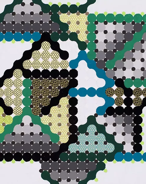 METAMORPHASIS: Geoffrey Todd Smith uses colorful geometric formats in his painting 'Shapeshifter.' - IMAGE BY GEOFFREY TODD SMITH