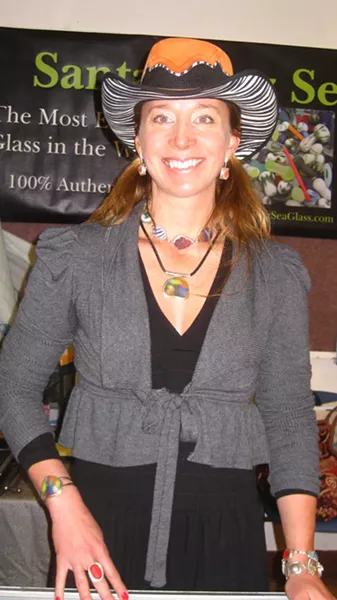 LADY OF THE GLASS: Every morning, Krista Hammond walks the Davenport beach near famed 1970s glass blower James Lundgren’s old studio in search of his discarded pieces that occasionally wash ashore. She finds something maybe once a month.