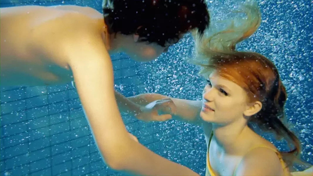 YOUNG LOVE! : Lennart (Sebastian Warholm,) fantasizes about the beautiful Julia (Heppa Marie Bay) in this dreamy scene from Norwegian writer-director Nina Knag’s short Towards the Sun. - PHOTO COURTESY OF NINA KNAG