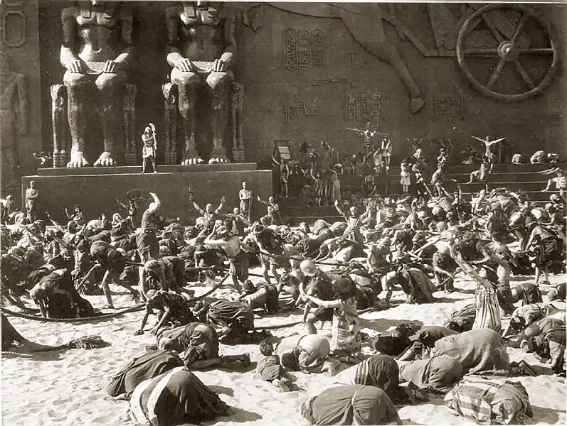CAPTURING THE EXODUS: The exodus scene in The Ten Commandments called for more than 2,000 extras and 3,000 animals, many of which were hired from the local area. - PHOTOS COURTESY OF THE GUADALUPE-NIPOMO DUNES CENTER