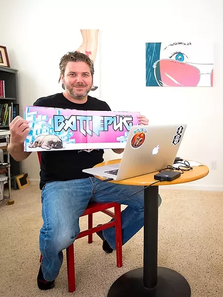 THAT'S GRAPHIC: For DC Comics Colorist Allen Passalaqua, superhuman powers are an everyday matter. On any given day, he could be working on his own illustrations; coloring the graphic novel, 'Battlepug,' which he created with a friend; or shading in Batman’s iconic rubber suit. - PHOTO BY KAORI FUNAHASHI