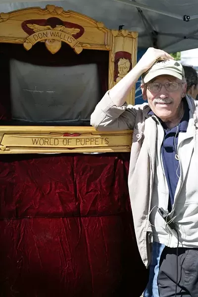 THE PUPPET MAN: Don Wallis, a SLO County fixture for more than 40 years, will read poems from his new book on Oct. 19 at Linnaea’s Café and offer a brief puppet show. - PHOTO BY GLEN STARKEY