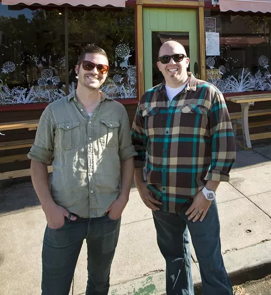 CHEF-DRIVEN FLAVORS: SLO Chefs Andrew Webber (left) and Will Torres (right), known for their day jobs at JUSTIN Winery in Paso Robles, want to make magic happen in your stomach. Their new business, Pop 46, brings inventive grub to after-hours restaurants across the county for unique dining experiences not to be missed. - PHOTO BY KAORI FUNAHASHI
