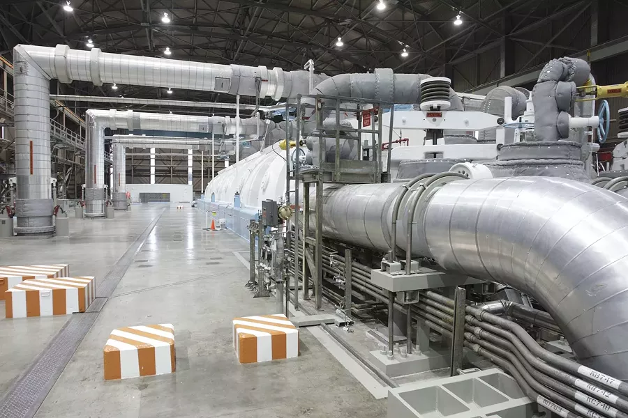 BELLY OF THE BEAST: Within the walls of Diablo Canyon, steam feeds the massive turbines. - PHOTOS BY STEVE E. MILLER