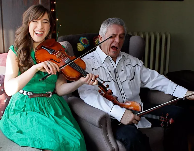 FATHER/DAUGHTER: Old Time Fiddle Reunion featuring Rafe Stefanini and his daughter Clelia play Oct. 12 at the Red Barn. - PHOTO COURTESY OF CLELIA AND RAFE STEFANINI
