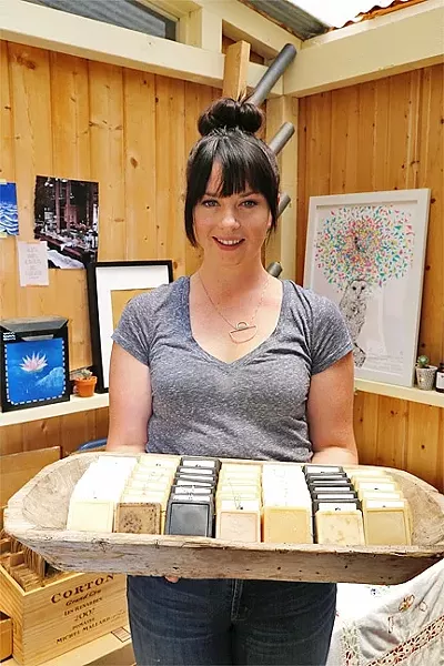 MISS CLEAN: Jeriel Sydney, of Morro Bay, started making goat milk soap while living in Oakland several years ago. She now sells it under the label Fable Soap Co. - PHOTO BY DYLAN HONEA-BAUMANN
