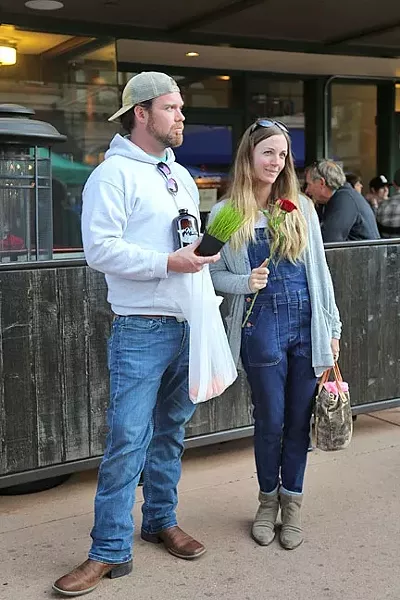 DATE NIGHT: Kellen William and Amy Sky of Pismo Beach ventured out for greenery and kombucha. - PHOTO BY DYLAN HONEA-BAUMANN