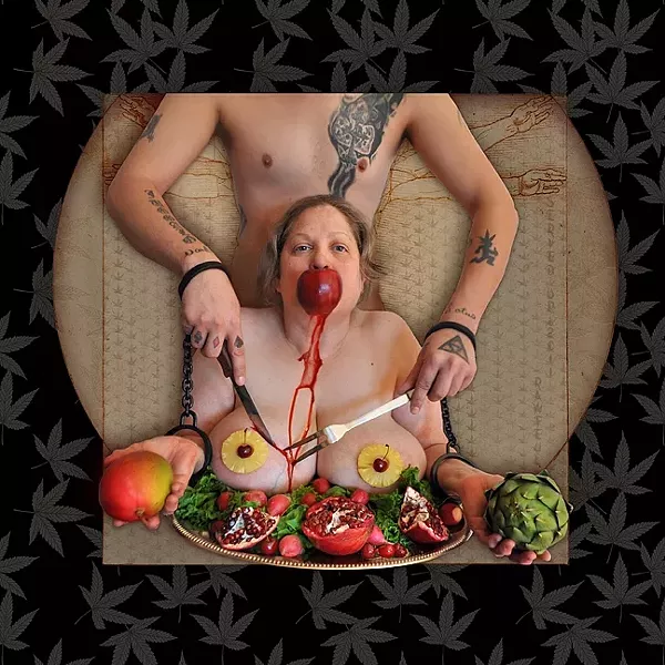 'SERVED UP': In the run up to his double mastectomy surgery, RawfeyL created a series of images that bid farewell to 18 pounds of unwanted flesh. - IMAGE COURTESY OF RAWFEYL GENE BURGE