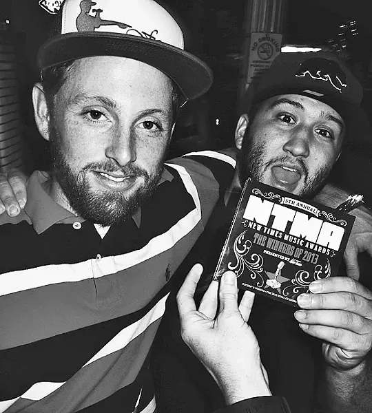 HIP-HOP HEROES: Local hip-hop stars James Kaye (left) and Wynn release new albums on April 9, at Tap It Brewing Co. - PHOTO COURTESY OF JAMES KAYE AND WYNN