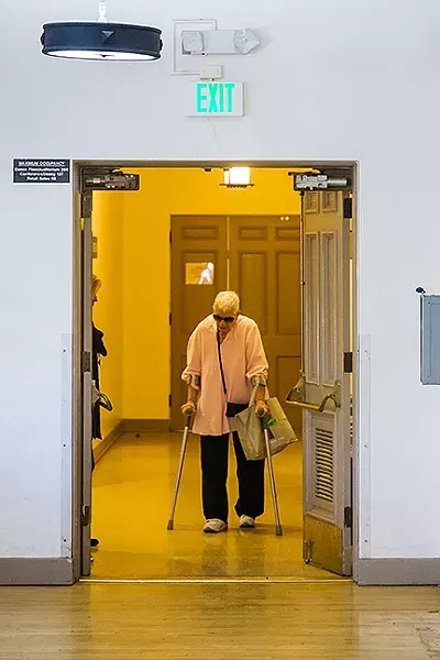 SPEAKING OUT : 82-year-old Peta Rimington worries about her own financial and housing situation. Still she tries to advocate for seniors like herself on the county’s Commission on Aging. - PHOTO BY JAYSON MELLOM