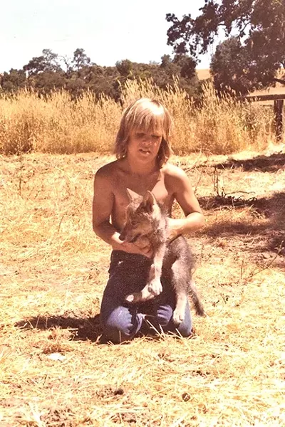 RANCH DAYS: Young Josh Brolin on his Paso Robles-area family ranch with a canine. - PHOTO COURTESY OF JOSH BROLIN