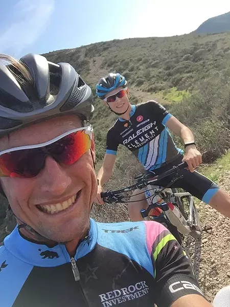 LIKE FATHER, LIKE SON: Lance and Sean Haidet enjoy a ride at Montaña de Oro over Thanksgiving 2016. - PHOTO COURTESY OF JAANN HAIDET