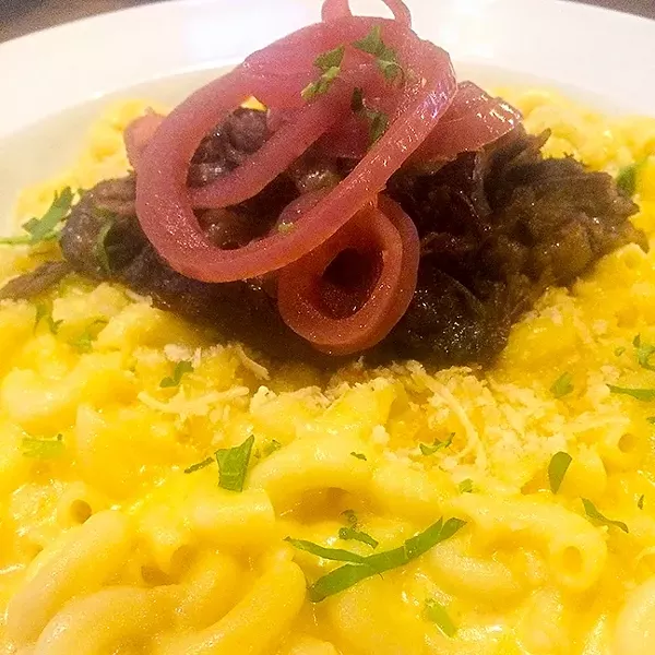 SO CHEESY: The short rib mac n’ cheese rounded out my meal at Milestone Tavern. - PHOTO BY RYAH COOLEY