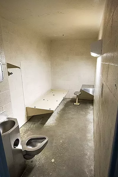 ACTING OUT: Mentally ill inmates considered aggressive or dangerous spend much of their time in SLO County jail alone in cells like these. - PHOTO BY JAYSON MELLOM