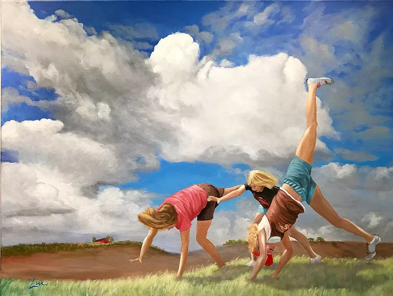 INNOCENCE Free, No Fears is artist Lin Mercer's aspirational take on how everyone should feel that carefree feeling of being a child in America. - IMAGE COURTESY OF THE PASO ROBLES ART ASSOCIATION
