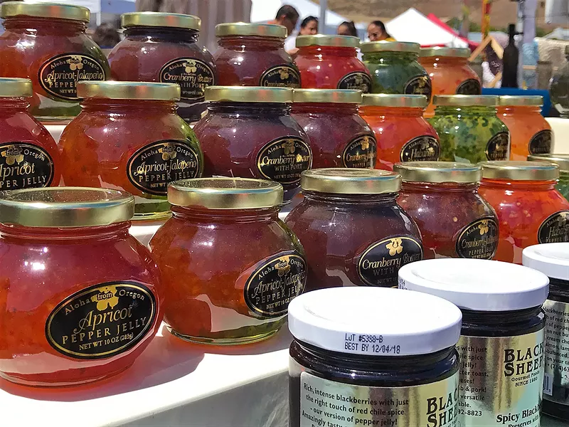 PRESERVE IT UP An assortment of Aloha from Oregon preserves are ready for purchase at Dinosaur Caves Park.