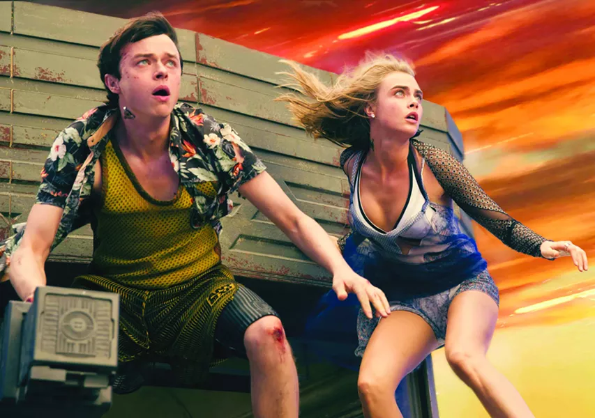 HEROES Valerian (Dane DeHaan left) and Laureline (Cara Delevingne) must safeguard Alpha, a sprawling city that's home to species from a thousand planets, in Valerian and the City of a Thousand Planets. - PHOTO COURTESY OF EUROPACORP